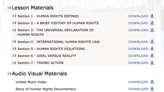 
    所有的人權團結聯盟教育影片、小手冊和教材都可以在網站上下載，同時如同線上課程一樣也可以在線上立即瀏覽：
    